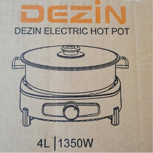 Dezin 4L Electric Non-Stick Cooking Hot Pot Party Family Meal Tempered Glass Lid - Picture 8 of 8